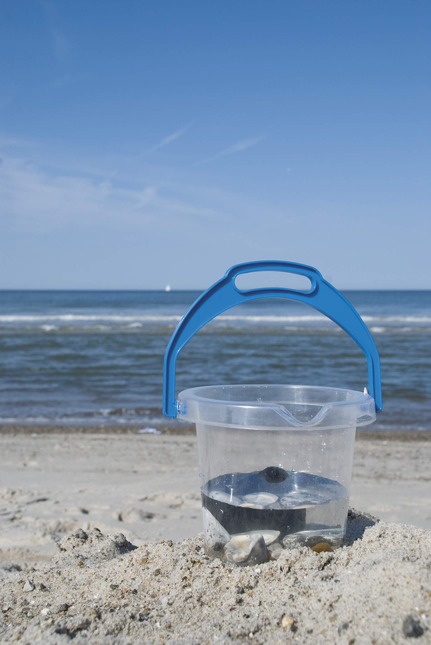 Phthalate and PVC Free Clear Sand Bucket (Assorted Colors)
