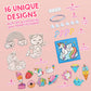 Klever Kits 16 Projects Gem Painting, Kids Diamond Art Kit for Kids with 5D Diamond, Arts and Crafts for Girls Ages 6-12, Gem Craft Activities Kits