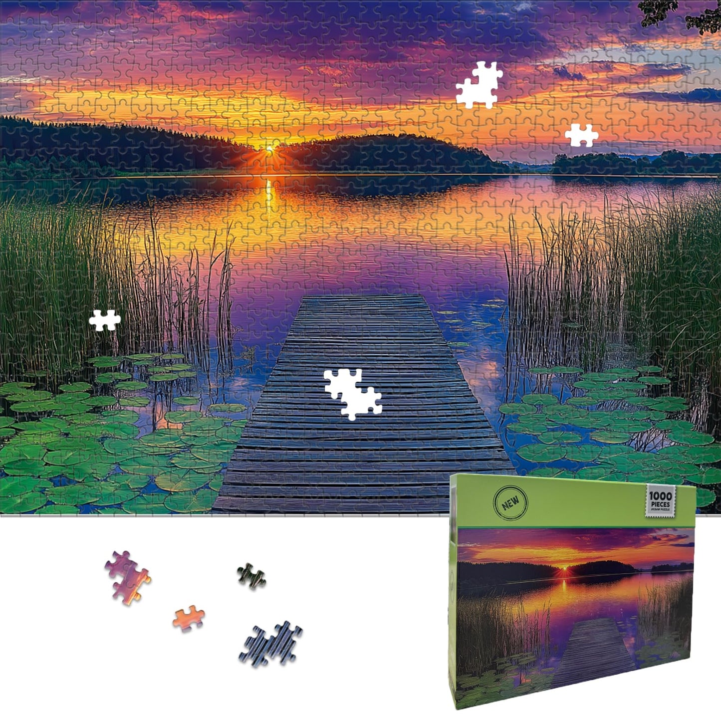 GIVEITALL Jigsaw Puzzle 1000 Pieces for Adults,Scenic Landscape Sunset