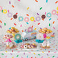 Fun Express Birthday Sprinkle Table Cloth Roll - Plastic Table Cover Disposable 40 x 100 Foot - Party Tablecloth for Rectangle Table | Bulk