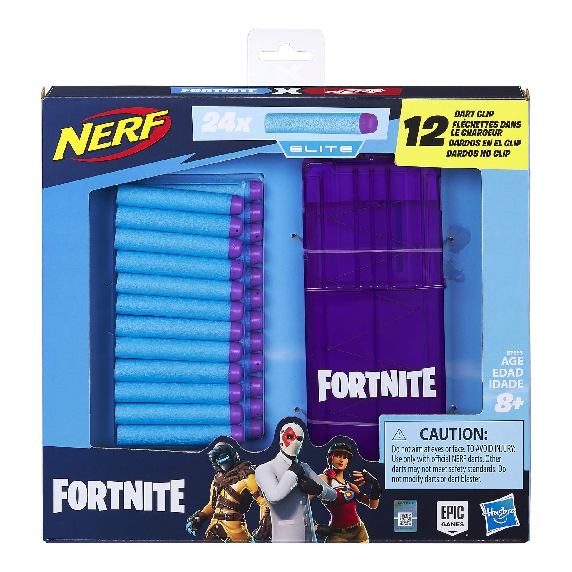 Nerf Fortnite 12-Dart Clip & 24 Official Elite Darts - Refill Pack for Fortnite Elite Blasters - for Youth, Teens, Adults