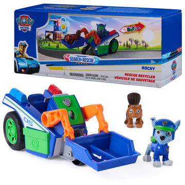 Paw Patrol Search & Rescue Rocky Recycler Toy Vehicle with 2 Figures