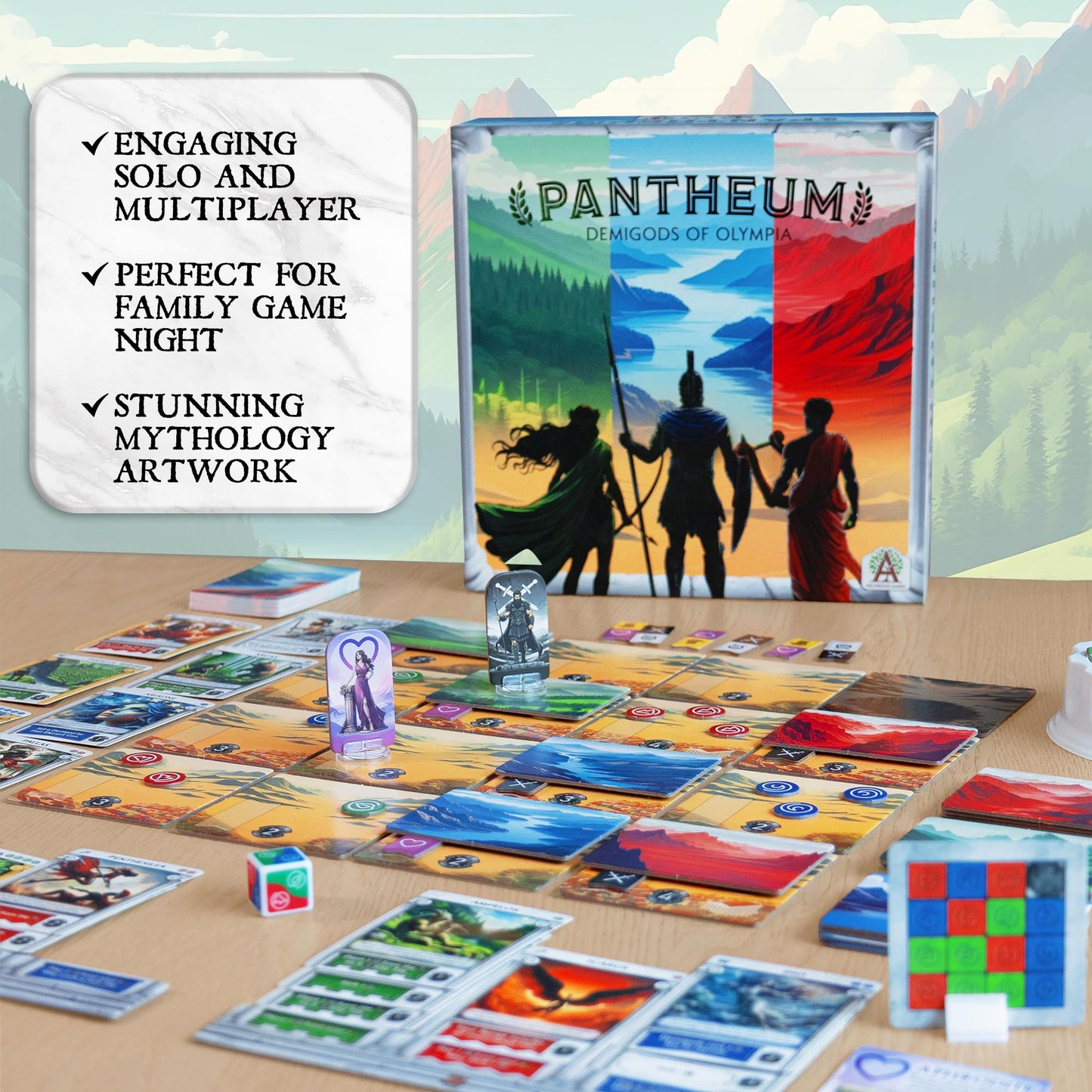 Pantheum: Demigods of Olympia Board Game | Greek Mythology Strategy Game for 1-4 Players | Ages 12+ | 45-60 Min Playtime | Great Board Games