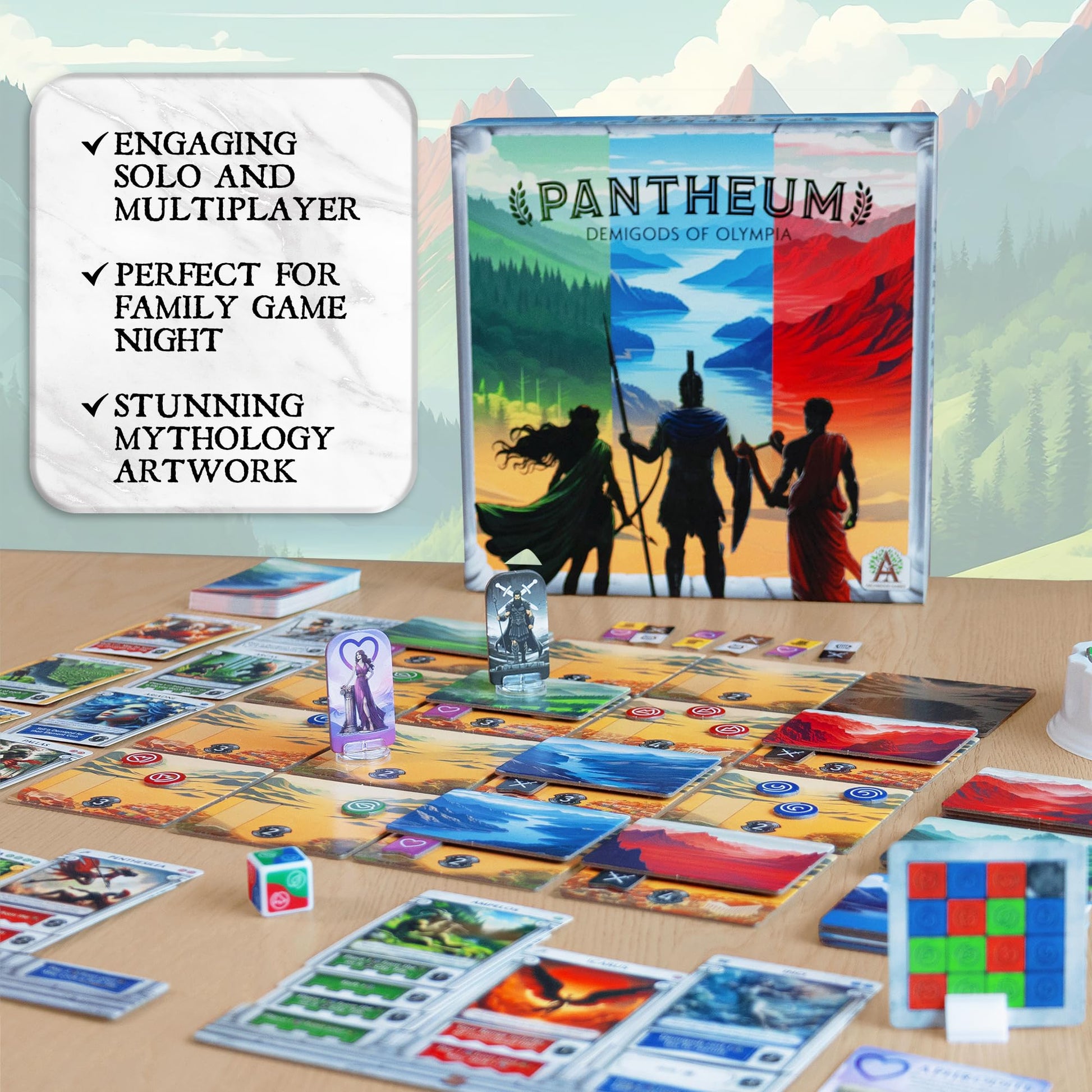 Pantheum: Demigods of Olympia Board Game | Greek Mythology Strategy Game for 1-4 Players | Ages 12+ | 45-60 Min Playtime | Great Board Games