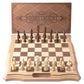 AMEROUS 15.6 inches Magnetic Wooden Chess Set, Handheld Style Chess Board Game Sets with Game Pieces Storage Slots - 2 Extra Queens - Gift Package