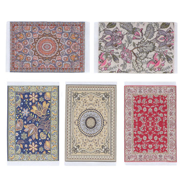 Moofey 5 PCS 1:12 Dollhouse Rug, Doll House Accessories and Furniture, Miniature Carpet Welcome Floor Blanket