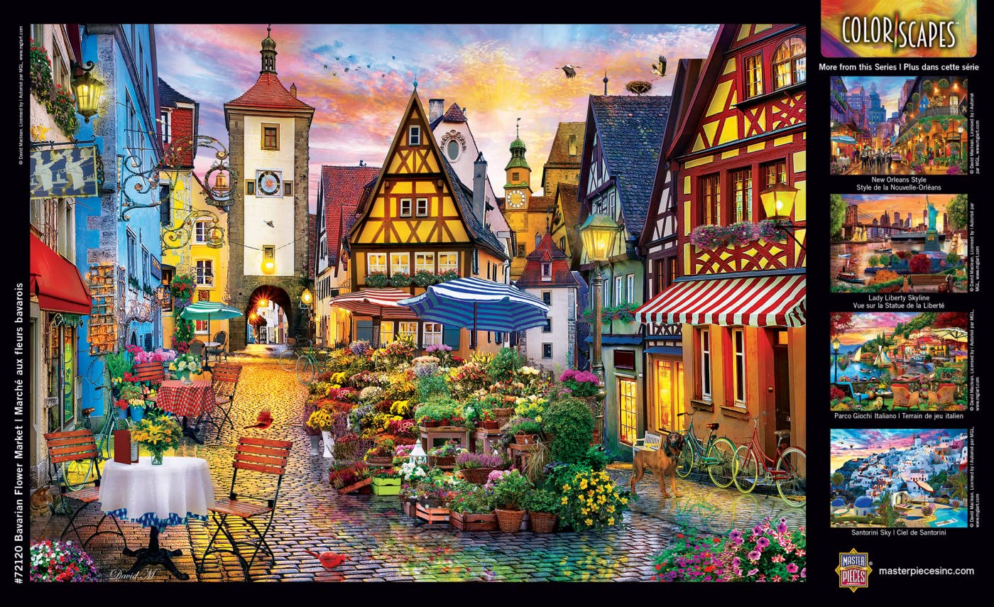 MasterPieces 1000 Piece Jigsaw Puzzle for Adults, Family, Or Youth - Bavarian Flower Market - 19.25"x26.75"