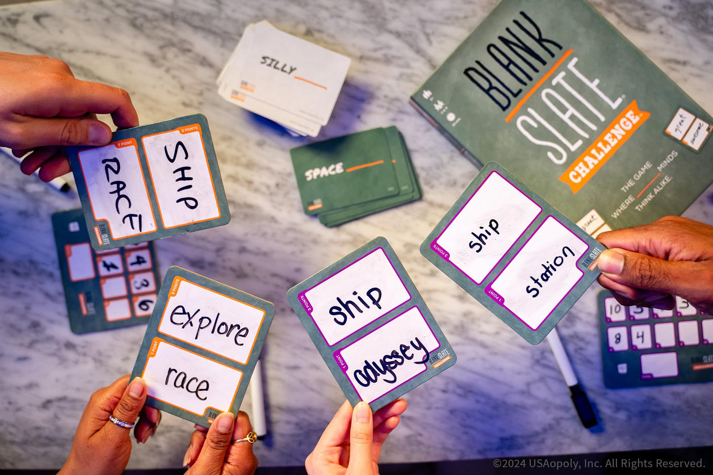 Blank Slate: Challenge, A Fresh Take on The Classic, Creative Word Matching Fun with 150 Word Prompts, Match Words to Score Points & Win, Great Travel