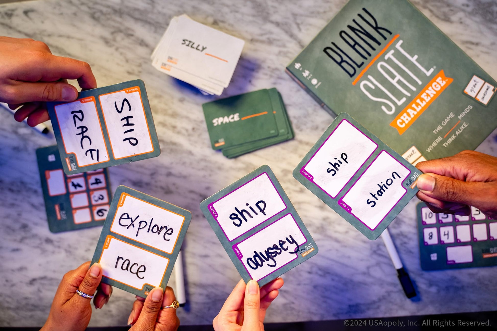 Blank Slate: Challenge, A Fresh Take on The Classic, Creative Word Matching Fun with 150 Word Prompts, Match Words to Score Points & Win, Great Travel