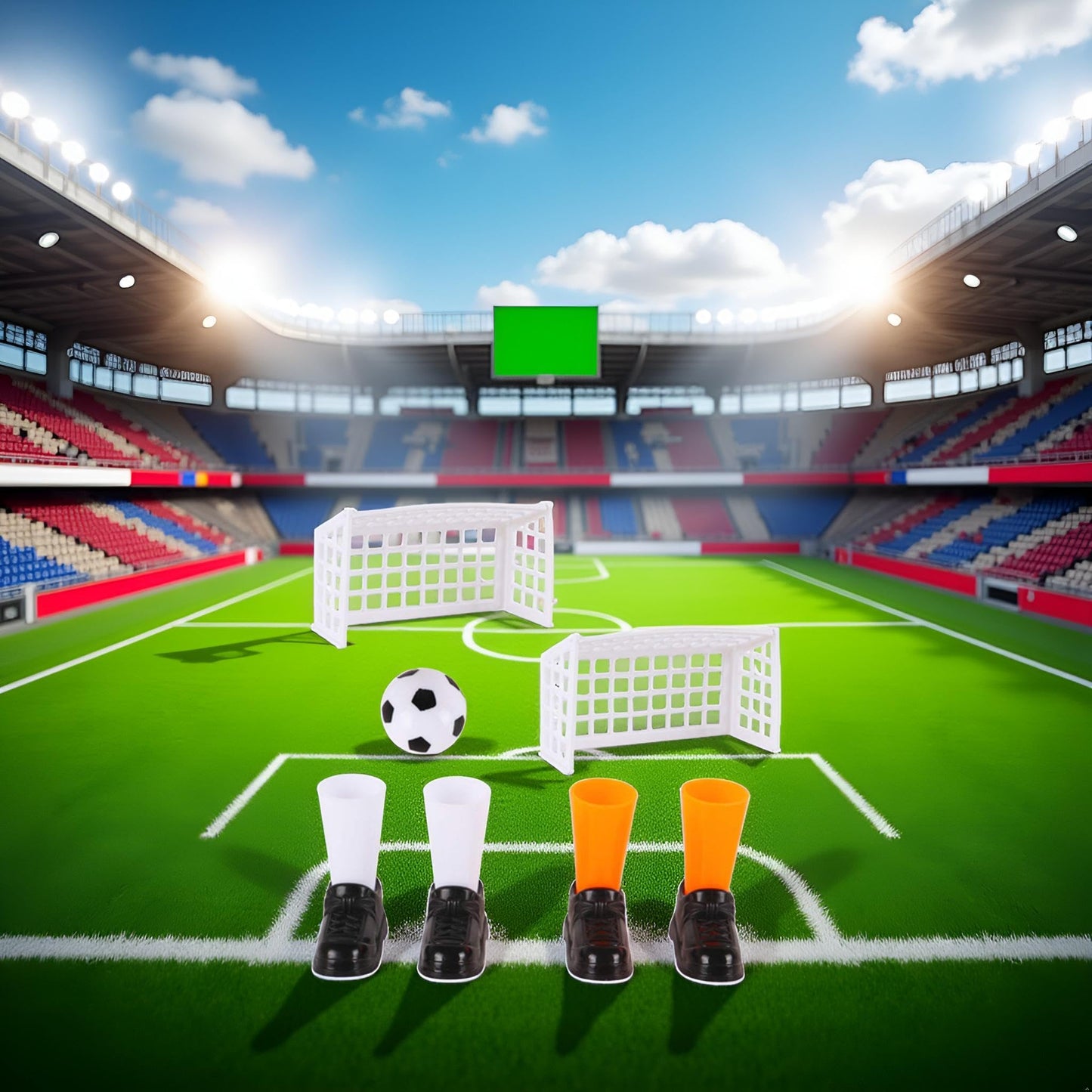 Jowxsx 1 Set Finger Soccer Game Finger Footballs Match Funny Finger Table Game Set with Two Goals for Fans Club Party Gifts Football Products Soccer