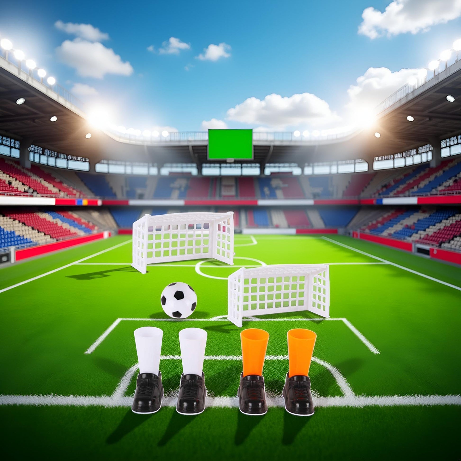 Jowxsx 1 Set Finger Soccer Game Finger Footballs Match Funny Finger Table Game Set with Two Goals for Fans Club Party Gifts Football Products Soccer