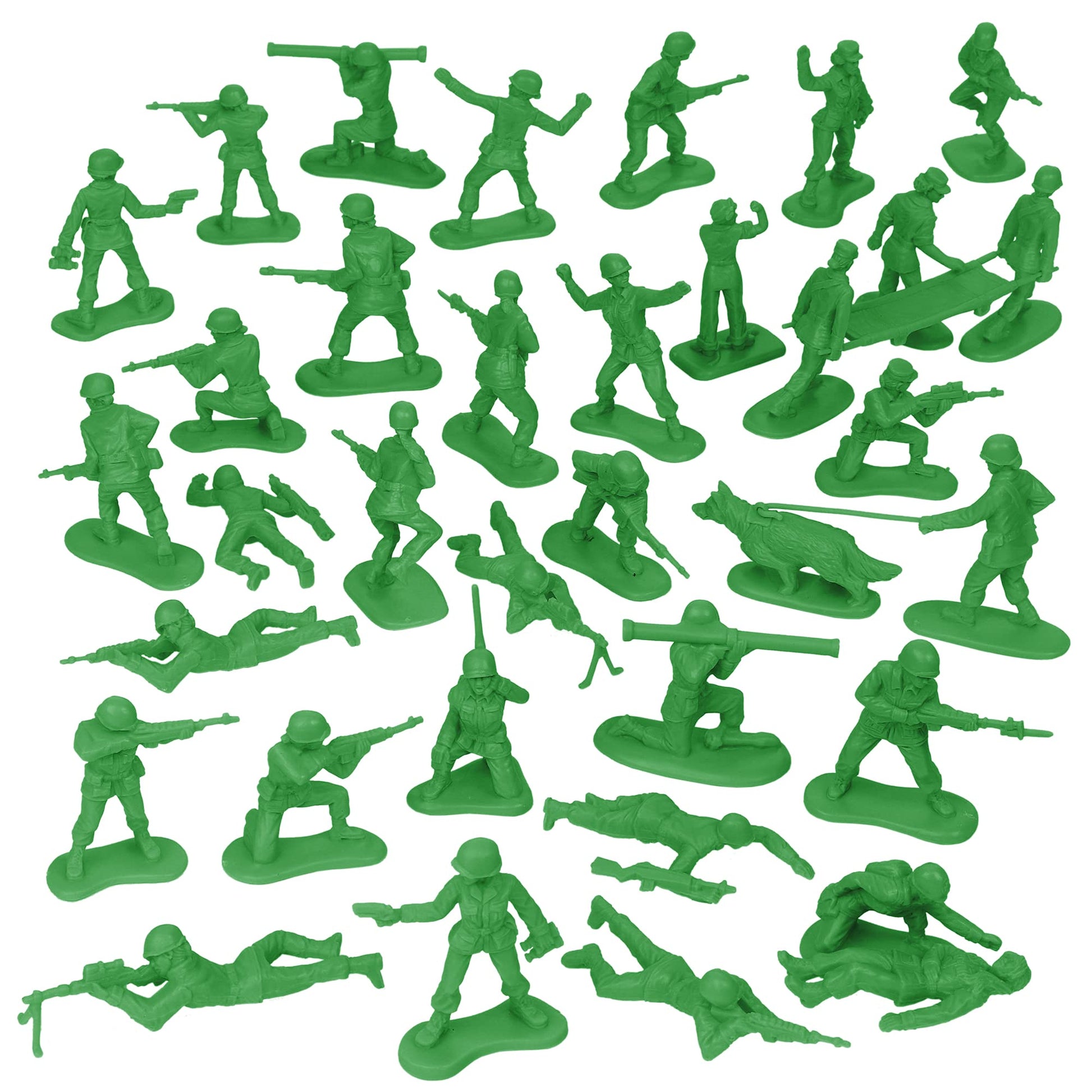 BMC Plastic Army Women - 36pc Green Female Soldier Figures - Made in USA