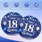 Fitoyplak Blue and Silver 18th Birthday Plates,50Pcs - 7Inch Dessert Plates Disposable Party Tableware Set 18 Year Old Party Plate Sets,for 18th
