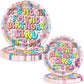 Its Me Hi Im The Birthday Girl Party Supplies - 80 Pcs Tableware Music Decorations Includes Paper Dinner Plates Napkins Forks Dinnerware for In My