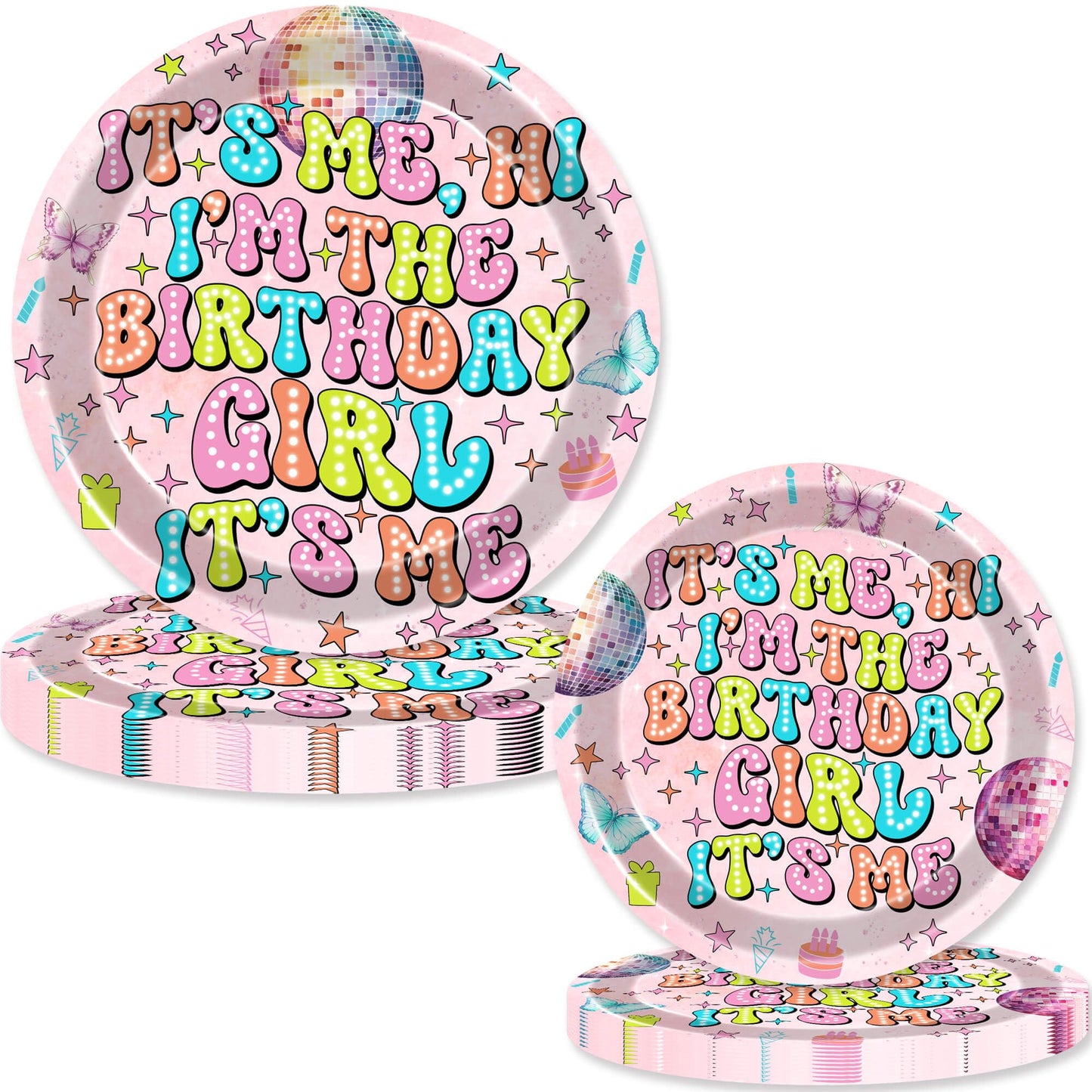 Its Me Hi Im The Birthday Girl Party Supplies - 80 Pcs Tableware Music Decorations Includes Paper Dinner Plates Napkins Forks Dinnerware for In My
