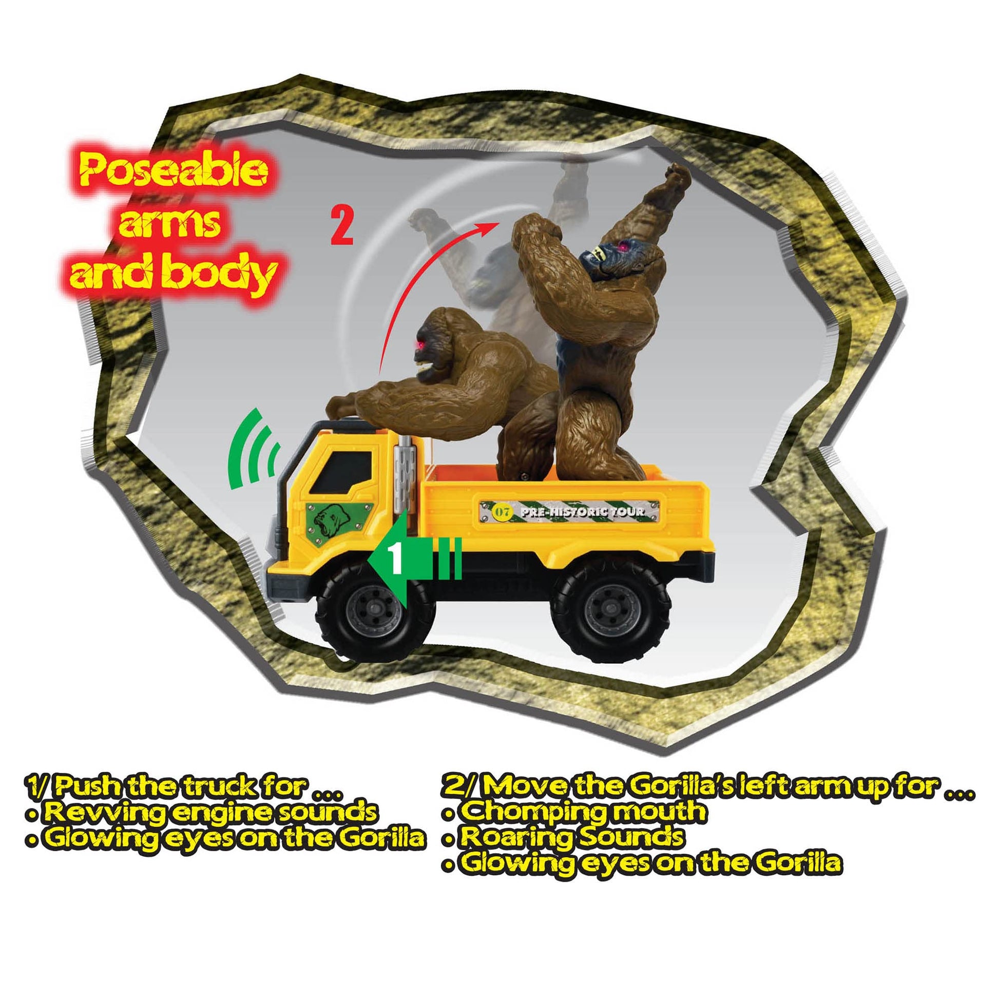 Light & Sound: Gorilla Transporter - Children's Play Truck & Gorilla Figurine, Ages 3+
