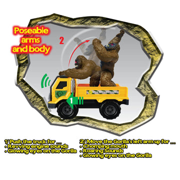 Light & Sound: Gorilla Transporter - Children's Play Truck & Gorilla Figurine, Ages 3+