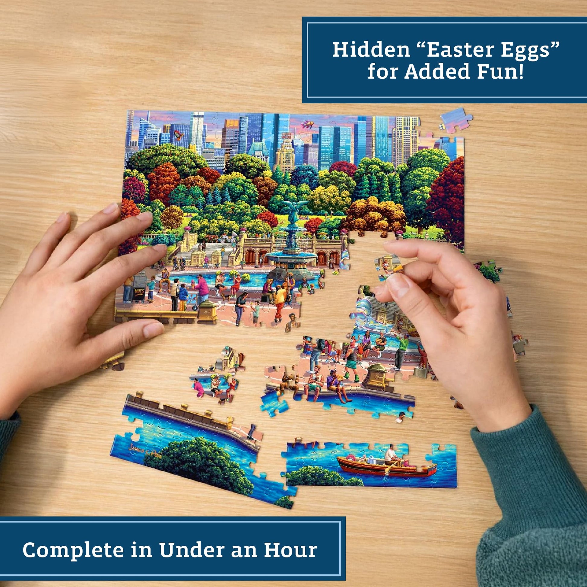 Boardwalk New York Central Park 210 Piece Personal Puzzle, Jigsaw Puzzles with Premium Box, New York Gifts for Adults, 6"x8"