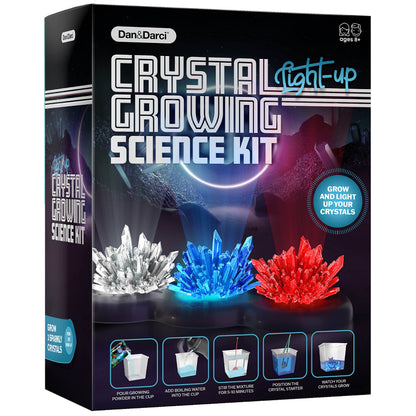 Light-up Crystal Growing Kit for Kids - Science Kits for Kids Age 8-12 - 6 7 8 9 10 Year Old Boy Birthday Gifts - Gifts for Girls - STEM Toys for 7