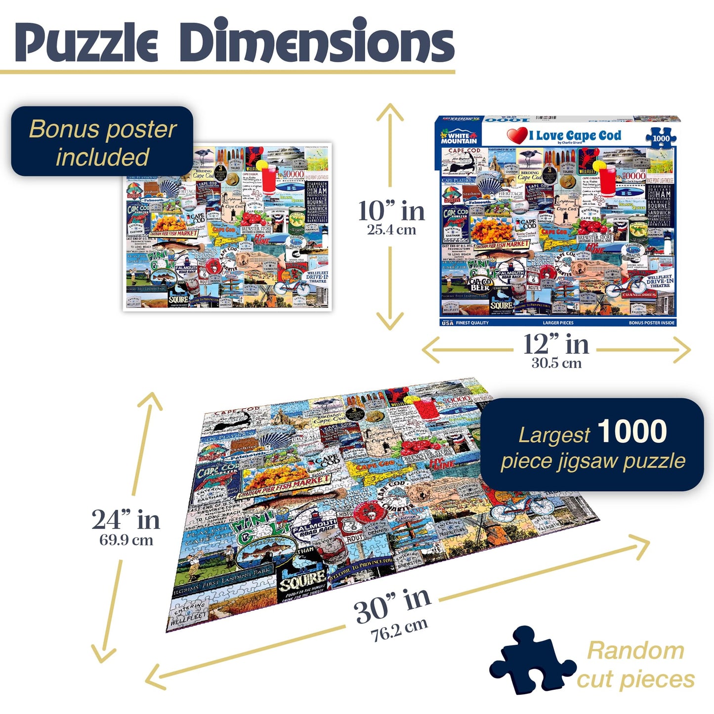 White Mountain Puzzles I Love Cape Cod - 1000 Piece Jigsaw Puzzle