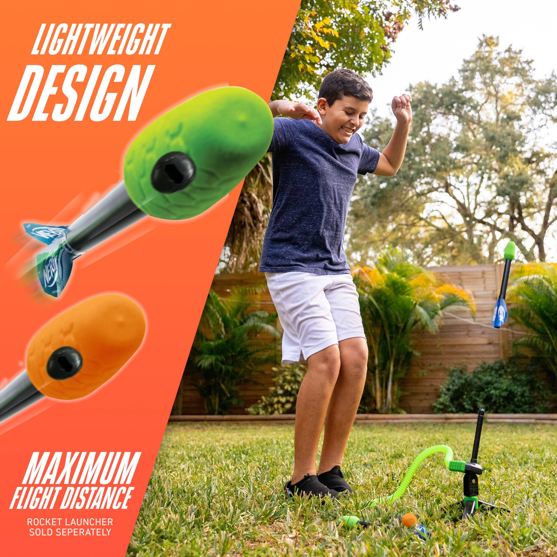 Franklin Sports Nerf Rip Rocket Replacement Foam Arrows + Rockets - 3 Pack