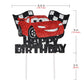 Artczlay Racing Theme Cake Topper, Checkered Flag, Black and Red, Birthday and Baby Shower, Cake Decoration, 1 Count, 5 x 0.5 inches, Eva and Paper
