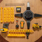 Cat Construction Workforce Jumbo Tower Crane Set, 50-Inch RC Crane Toy with 360-Degree Rotation, Hook and Wrecking Ball, Light, Skid Steer and 4"