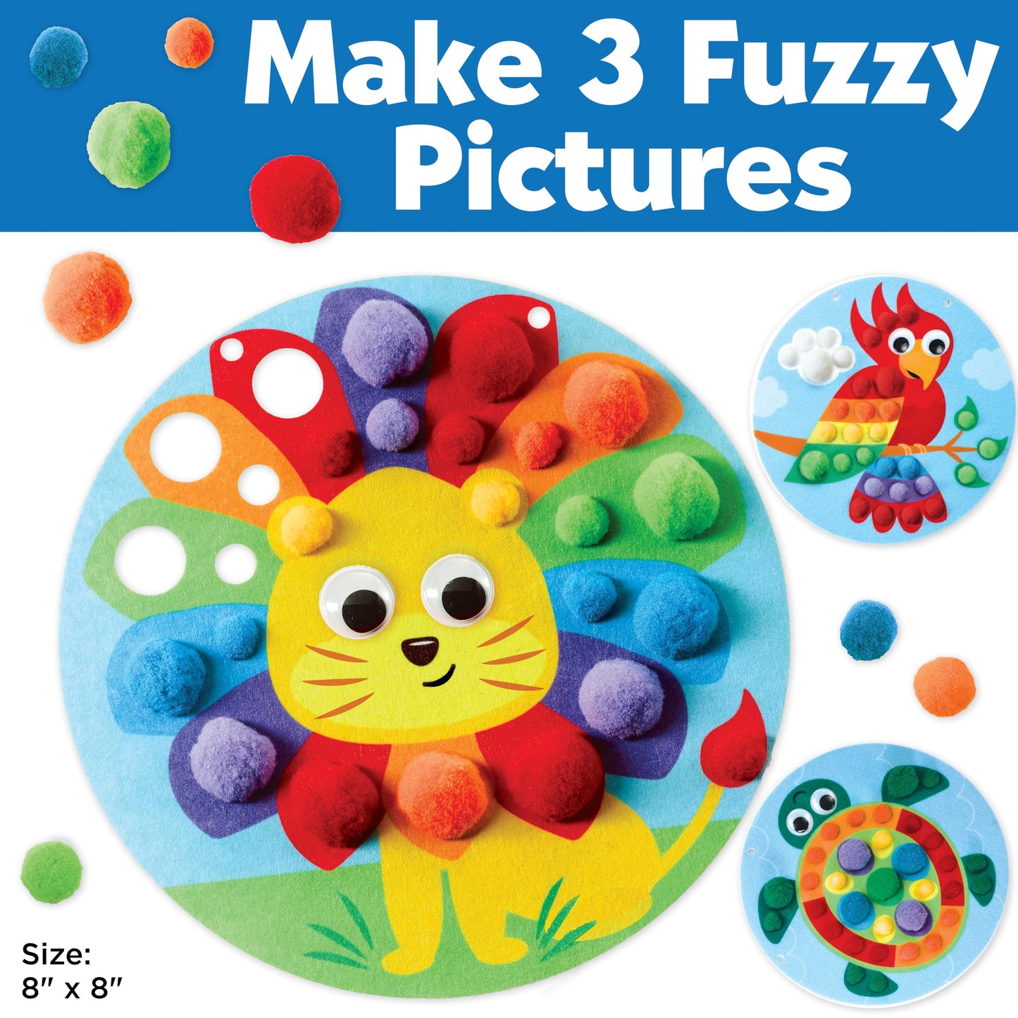 Creativity for Kids Pom Pom Pictures: Animals | Summer Fun | Back to School Crafts for Preschool Learning Activities| Sensory Toys for Toddlers