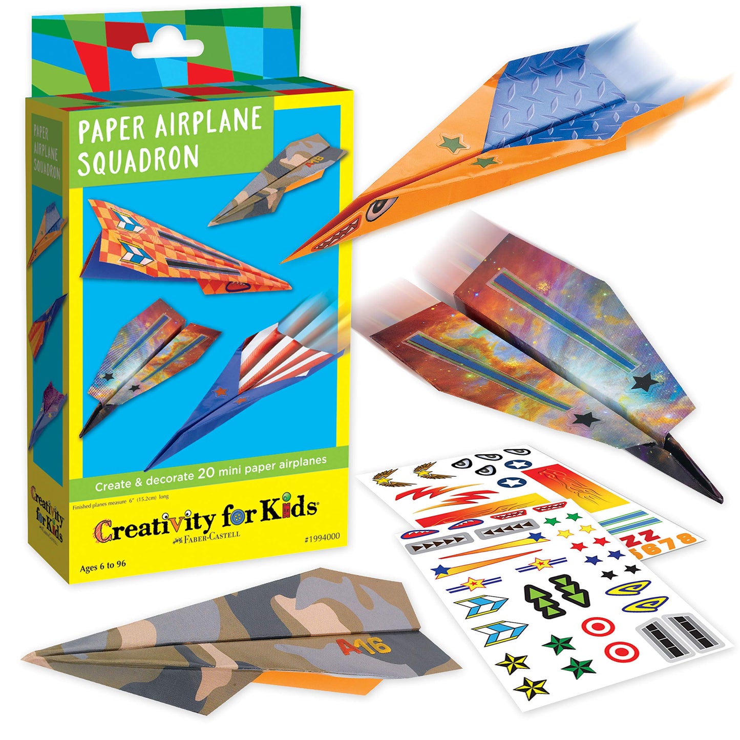 Creativity for Kids Paper Airplane Squadron - Create 20 Paper Airplanes | Fun Summer Crafts | Mini Craft Kit for Boys, Small Gift for Boys, Kids