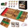 Large 22.8 inches Foldable Horse Race Board Game for Adults, Thickened Solid Wood with 11 Luxurious Durable Classic Metal Horses, 143 Chips, 2 Dice, 2