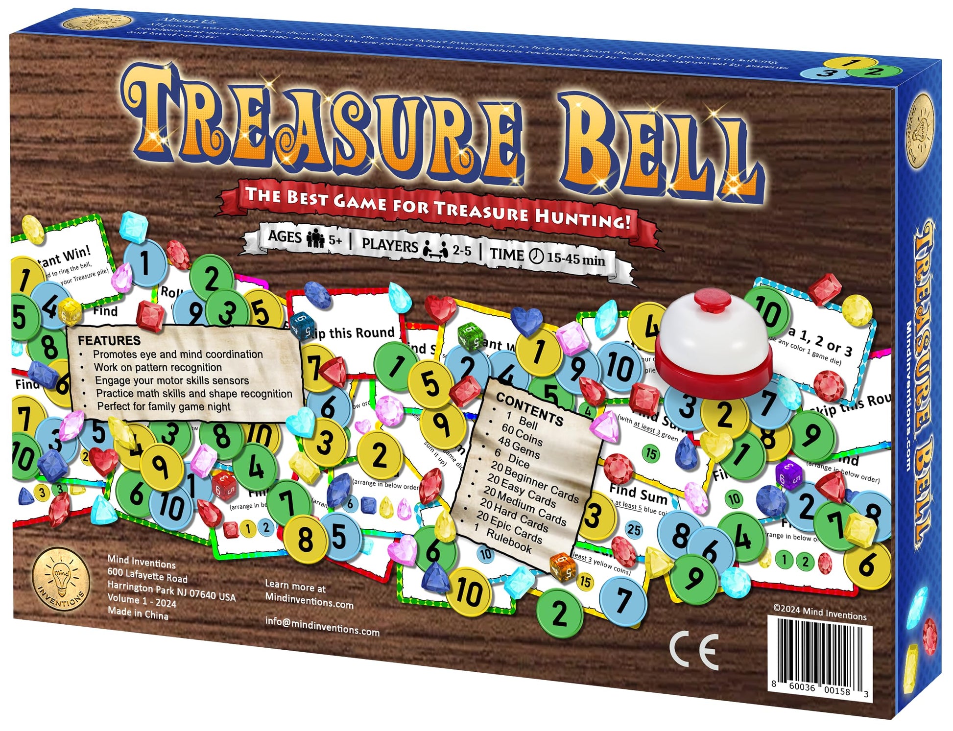 Mind Inventions Treasure Bell | Best Math Game for Kids | Ages 5+ | 2-5 Players | 15-45min Playtime