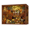 Book Nook Music Kit - DIY Miniature Dollhouse with LED Lights for Adults & Teens, Maestro's Study 3D Wooden Bookshelf Decor, for Family & Friends