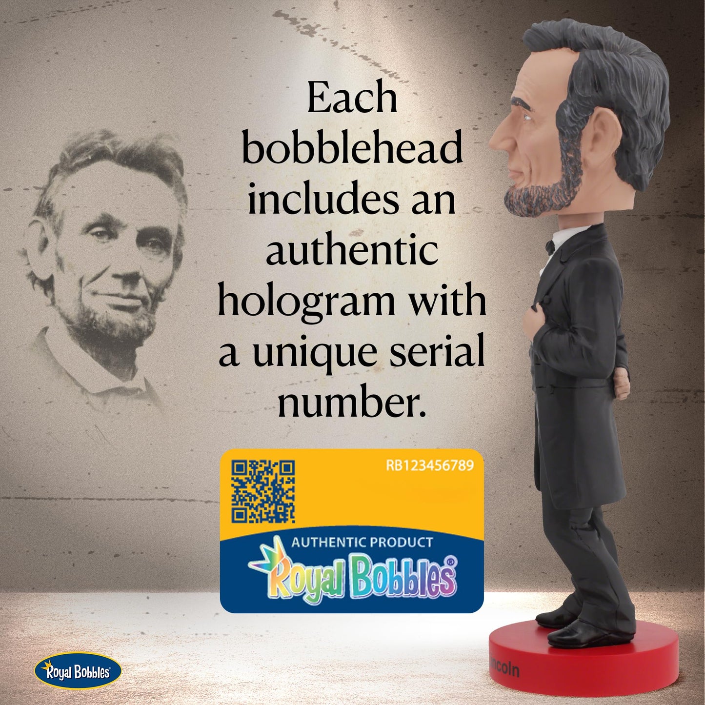 Royal Bobbles Abraham Lincoln, 16th President of the United States - American History Anniversary Collection - 8.3 Inches Tall - Collectible