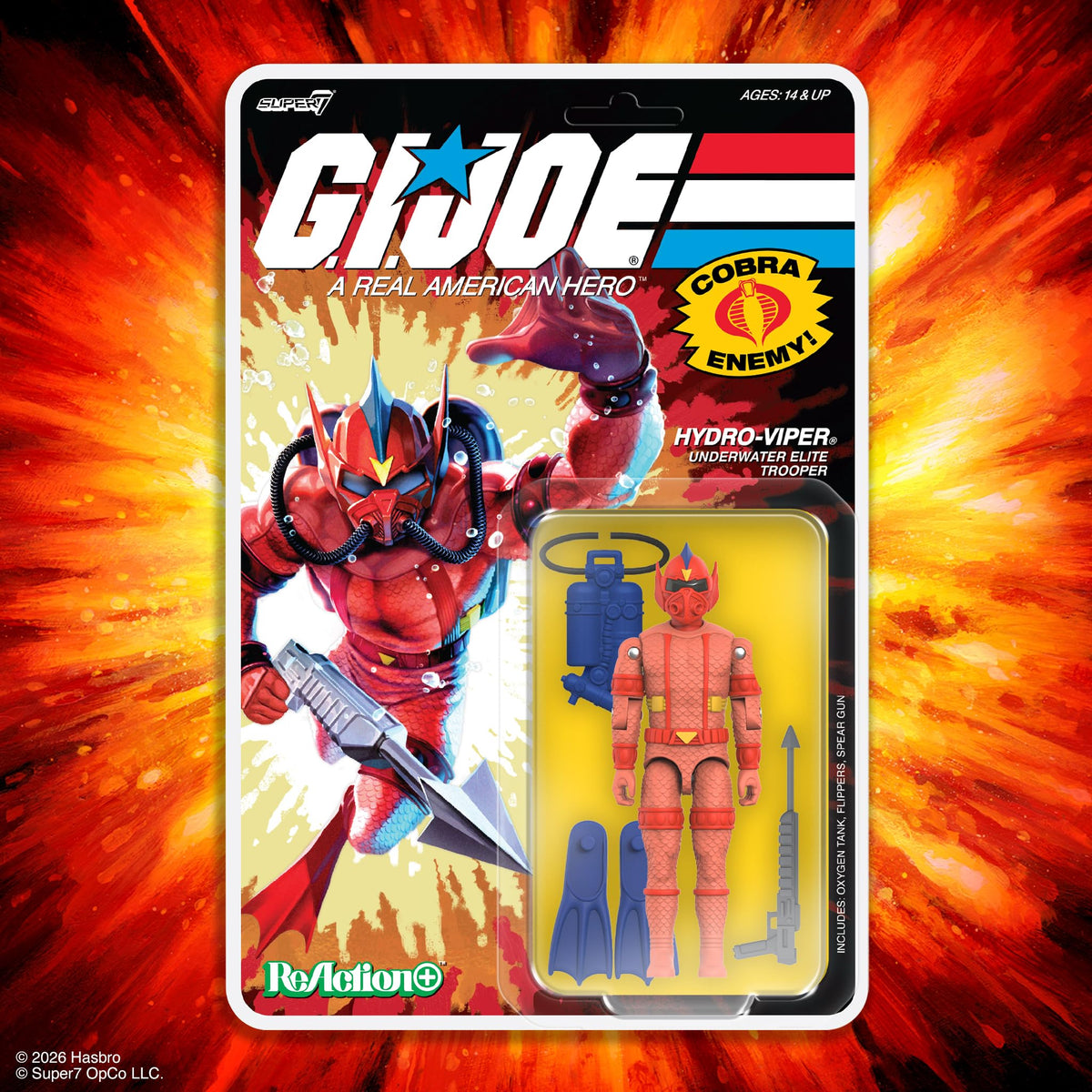Super7 Reaction+ G.I. Joe Hydro Viper (Comic) - 4" G.I. Joe Action Figure with Accessories - Classic Cartoon Collectibles and Retro Toys