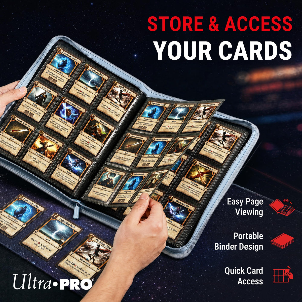 Ultra Pro Pokemon Card Binder 9 Pocket Zippered featuring Lucario, Ages 6+