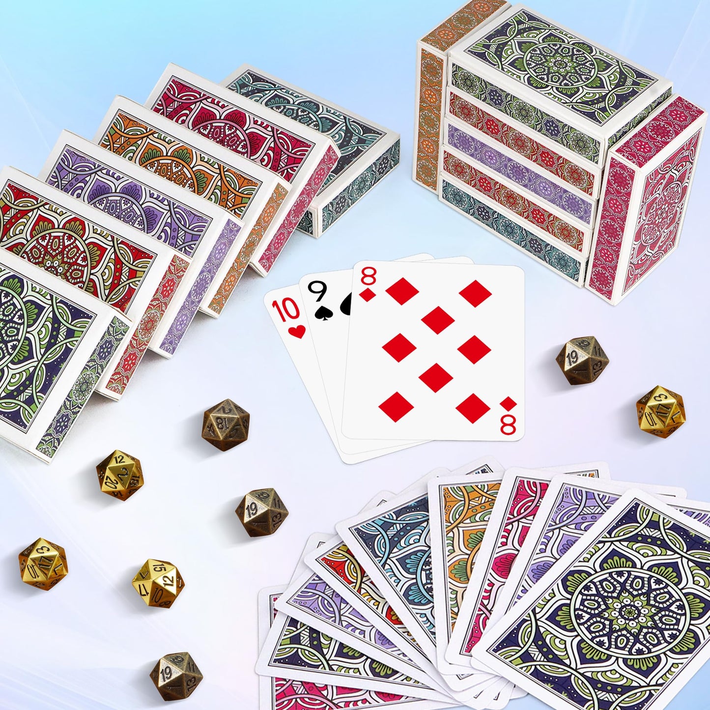Metsyth Playing Cards 12 Pack,Decks of Cards,Poker Cards Set Standard Playing Cards Bulk with 6 Bright Colors,Card Games for Adults Seniors,Suitable