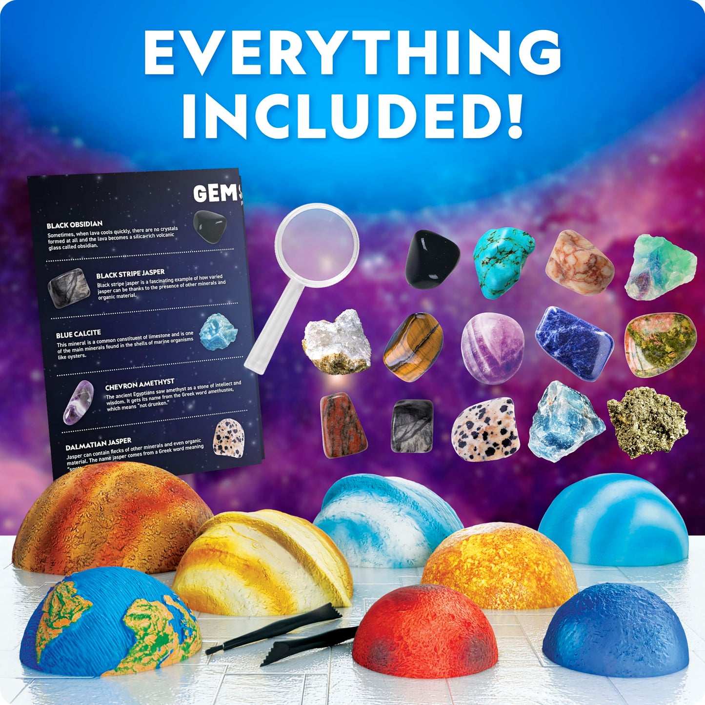 National Geographic Space Gemstone Dig Kit with 16 Real Specimens