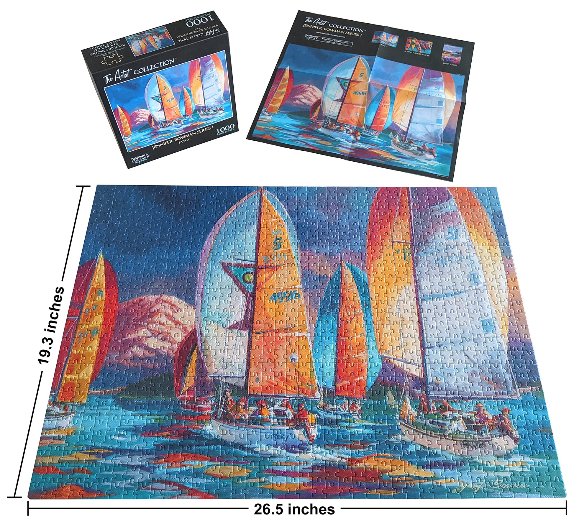Nearly Impossible 1000 Piece Difficult Jigsaw Puzzle Featuring Licensed Sailboat Artwork Fancy - Hardest Challenging Puzzles for Adults, Teens