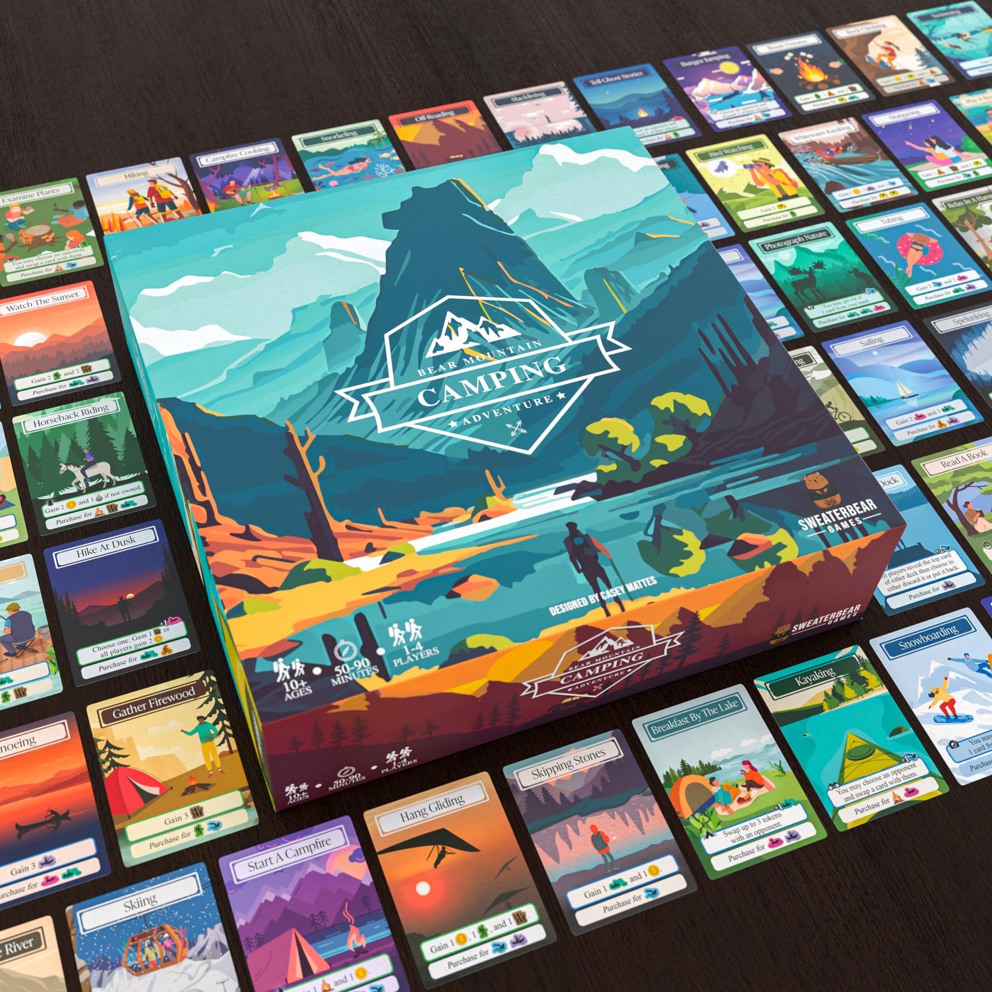 Bear Mountain Camping Adventure Board Game | Family Game for Young Camping Fans and Adults | Easy to Learn | Ages 10+ | for 1-4 Players | Perfect