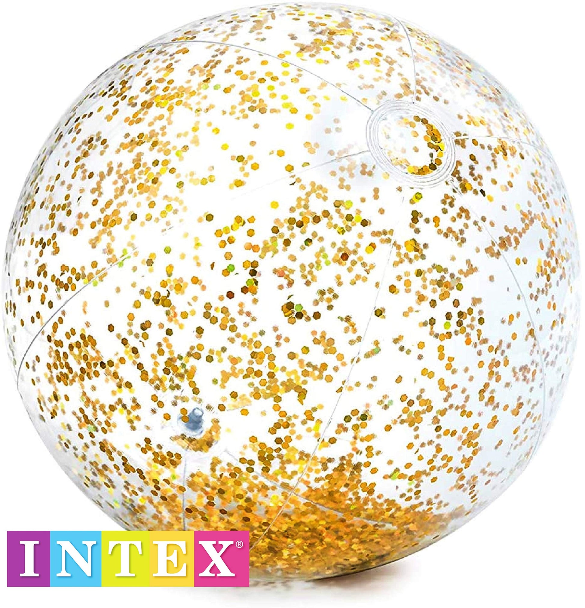 Matty's Toy Stop Intex Pink & Gold Glitter Beach Balls (28") Gift Set Bundle - 2 Pack