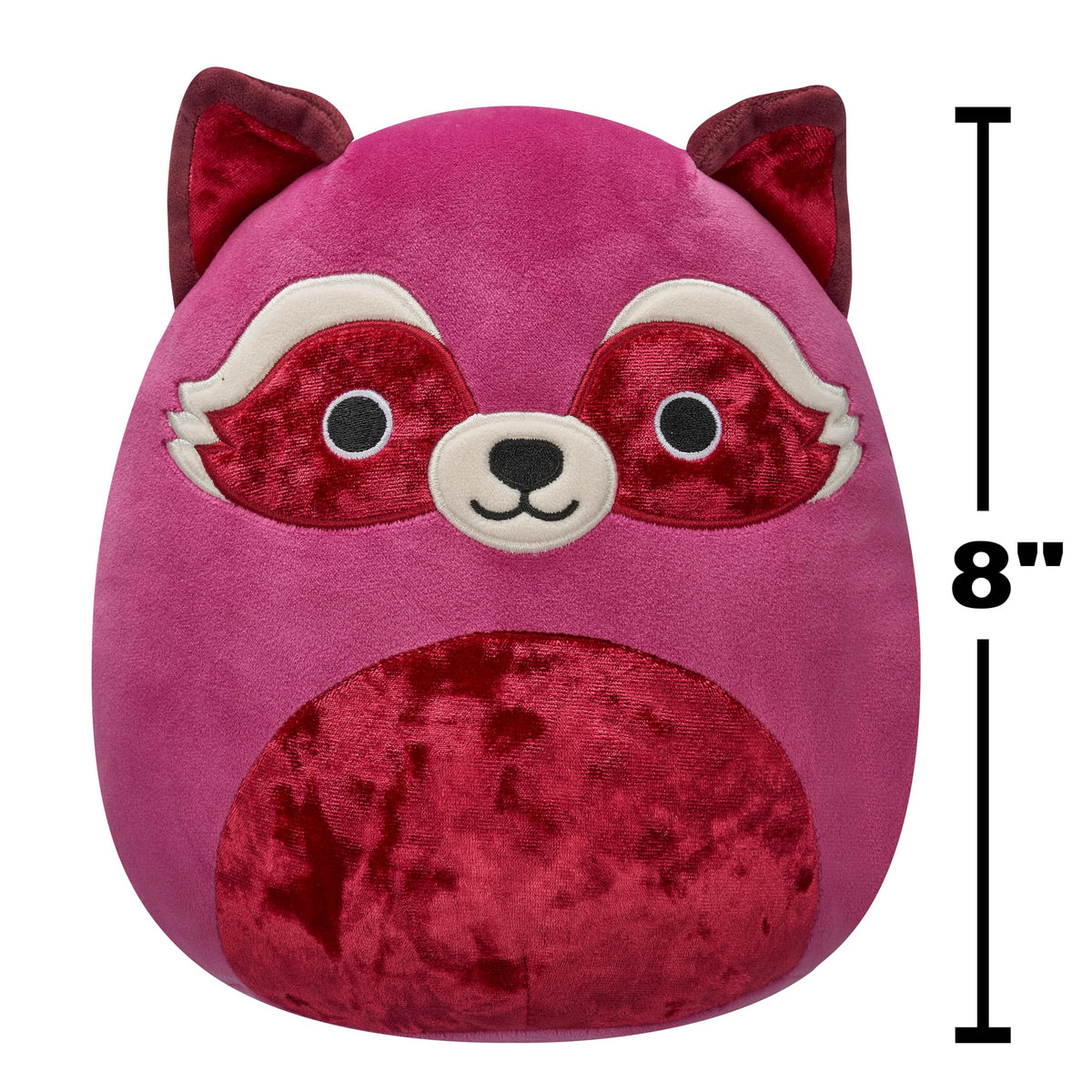 Squishmallows Original 8in Olivieri The Maroon Raccoon with Velvet Accents - Official Jazwares Plush (Little)