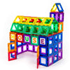 Playmags Magnetic Tile Building Set: Exclusive Educational Clickins - 80-Pc. Kit: 40 Super Strong Clear Color Magnet Tiles Windows & 40 Letters