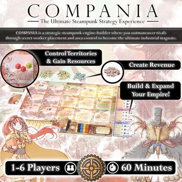 Level 99 Games Compania Board Game - Steampunk Euro-Style Engine-Building Strategy Game