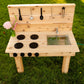 Noble Toys Mini Mud Kitchen with Functional Stovetop Sink for Kids | Pretend Play Toddler Table with Running Water | Outdoor Playset Working Sink |