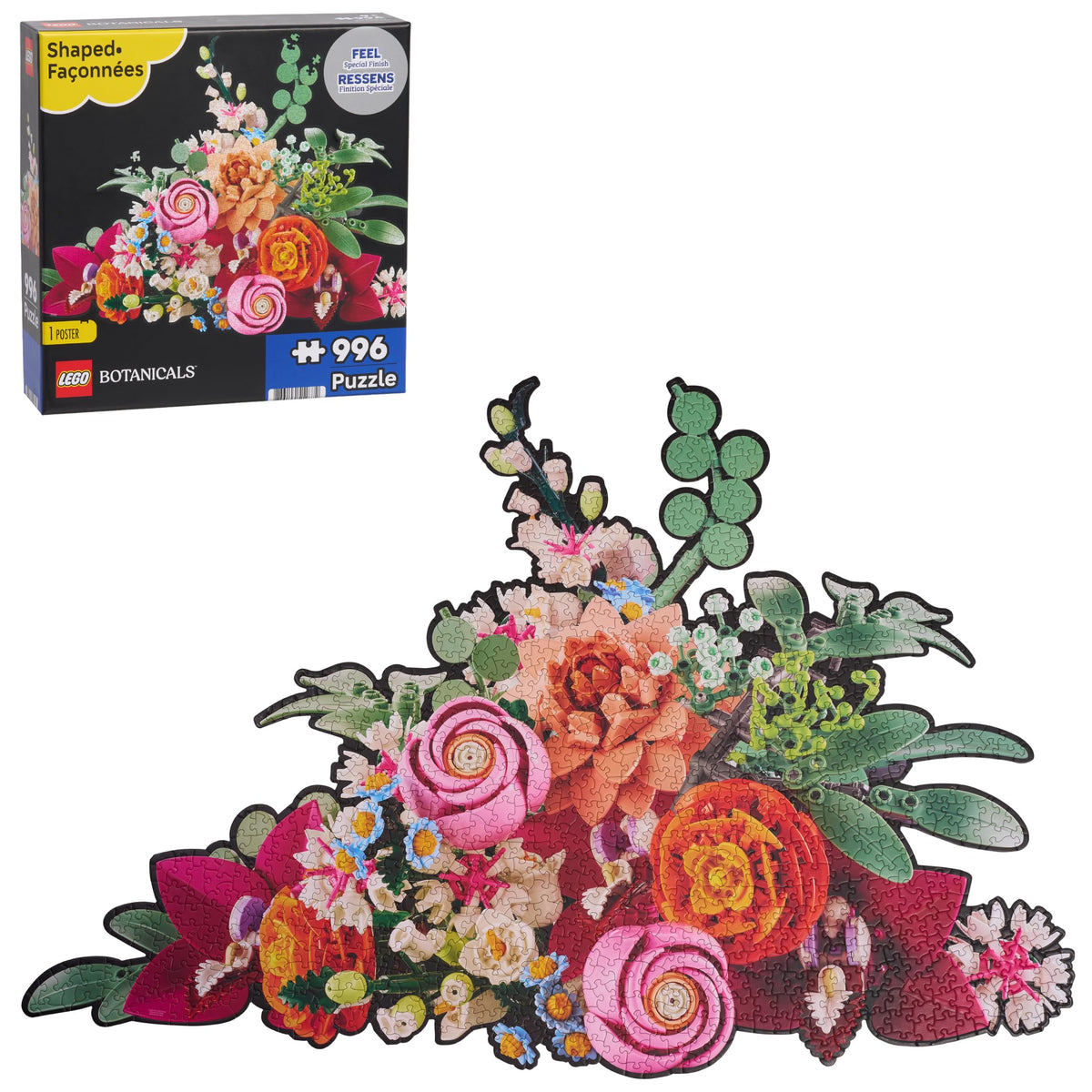 LEGO Botanicals Pink Bouquet Puzzle, Die-Cut Jigsaw Puzzle