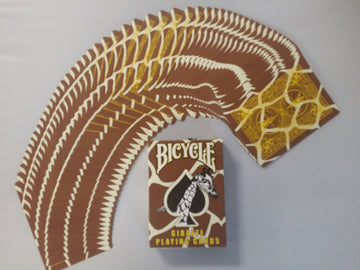 USPC Bicycle Giraffe Deck - Brown Yellow White Skin Back Design