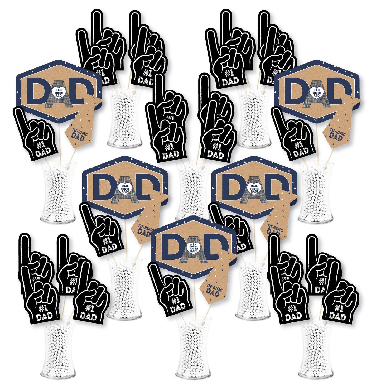 Big Dot of Happiness My Dad is Rad - Father’s Day Party Centerpiece Sticks - Showstopper Table Toppers - 35 Pieces