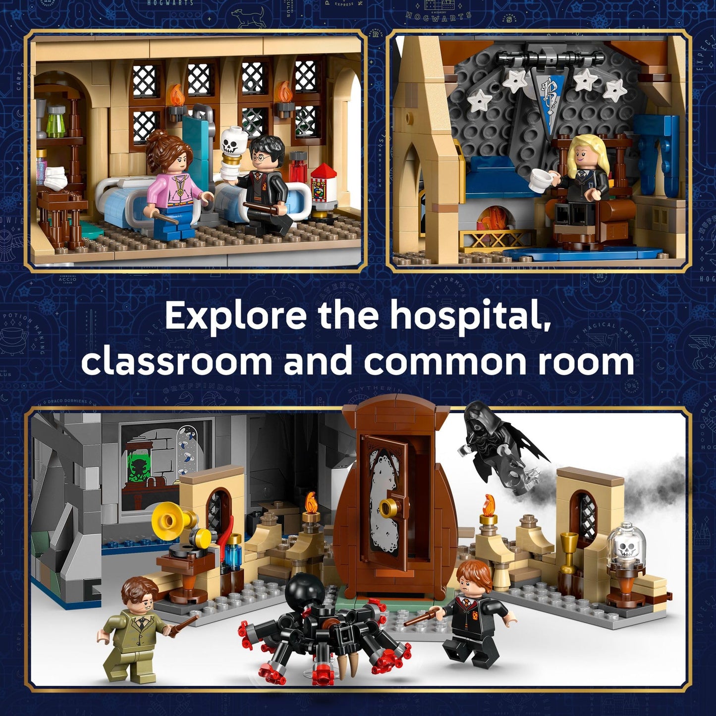 LEGO Harry Potter Hogwarts Castle: Hospital Wing Building Toy for Girls & Boys - Pretend Play Set for Kids, Ages 9+ - W/7 Minifigures & Wolf Patronus