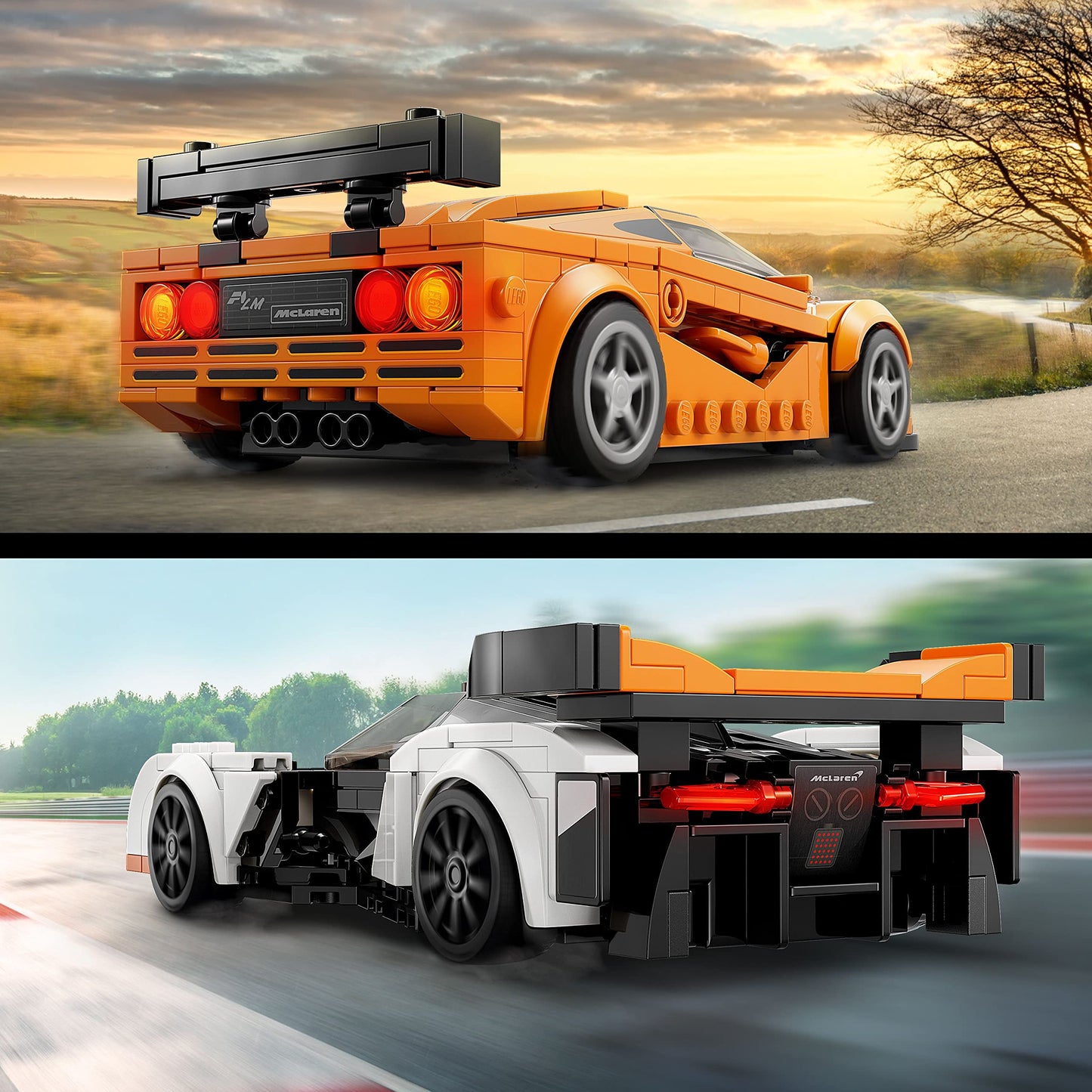 LEGO Speed Champions McLaren Solus GT & McLaren F1 LM 76918, Featuring 2 Iconic Race Car Toys, Hypercar Model Building Kit, Collectible 2023 Set