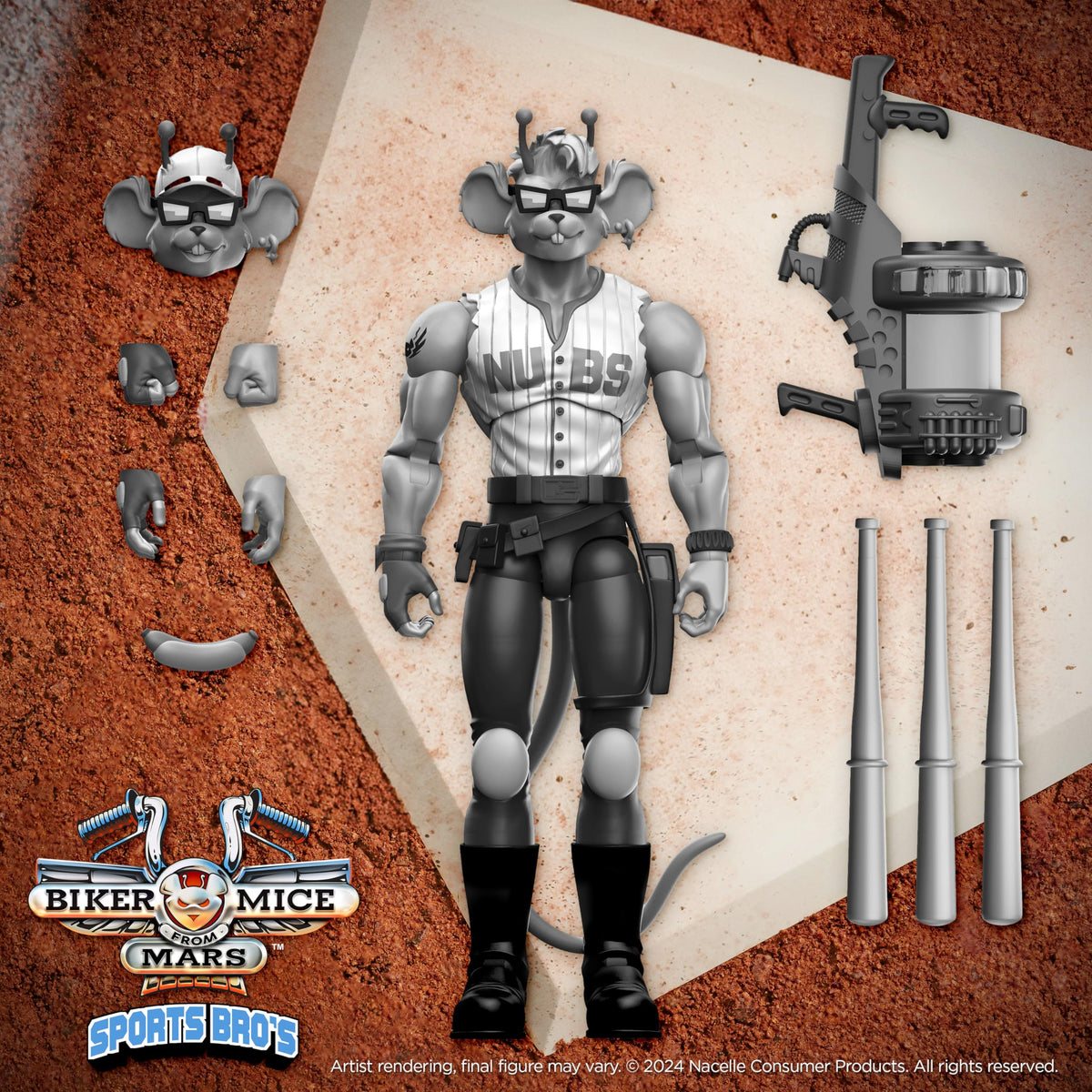 Biker Mice from Mars: The Sports Bro’s Throttle (Black & White) Previews Exclusive Action Figure
